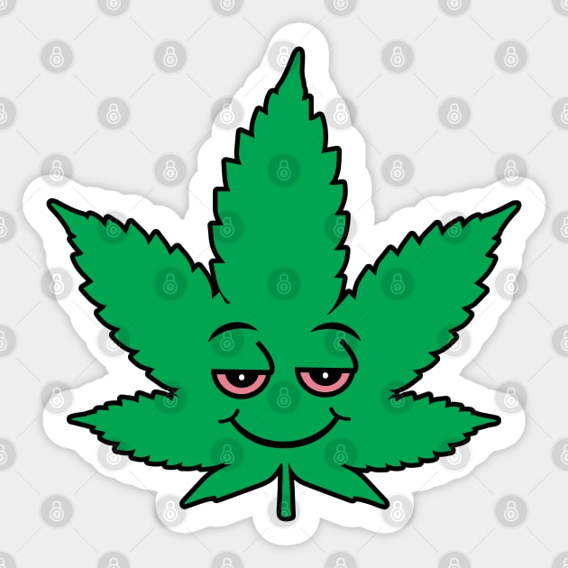 Stoned Weed Leaf Sticker by defytees